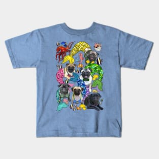 Merpugs of the Sea! Kids T-Shirt